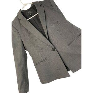 Ann Taylor Factory Womens 12P Petite Gray Single-Button Blazer Jacket NWOT